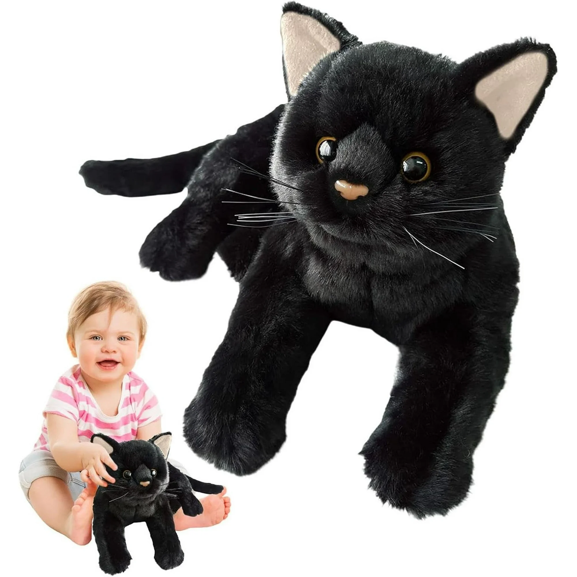 Black Cat Plush Toys,Soft Sensory Stuffed Dolls