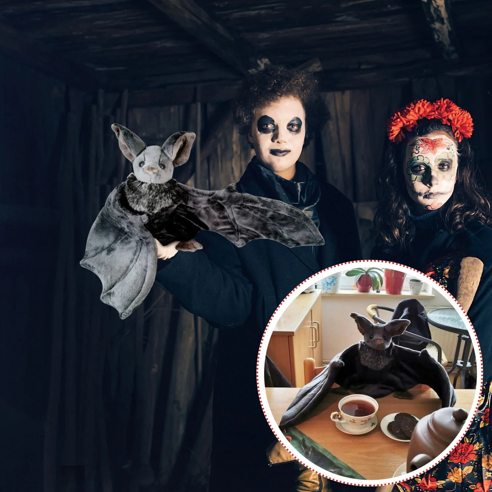 Bat Plush Toys,Soft Stuffed Animal Lifelike Bats Plushie Doll