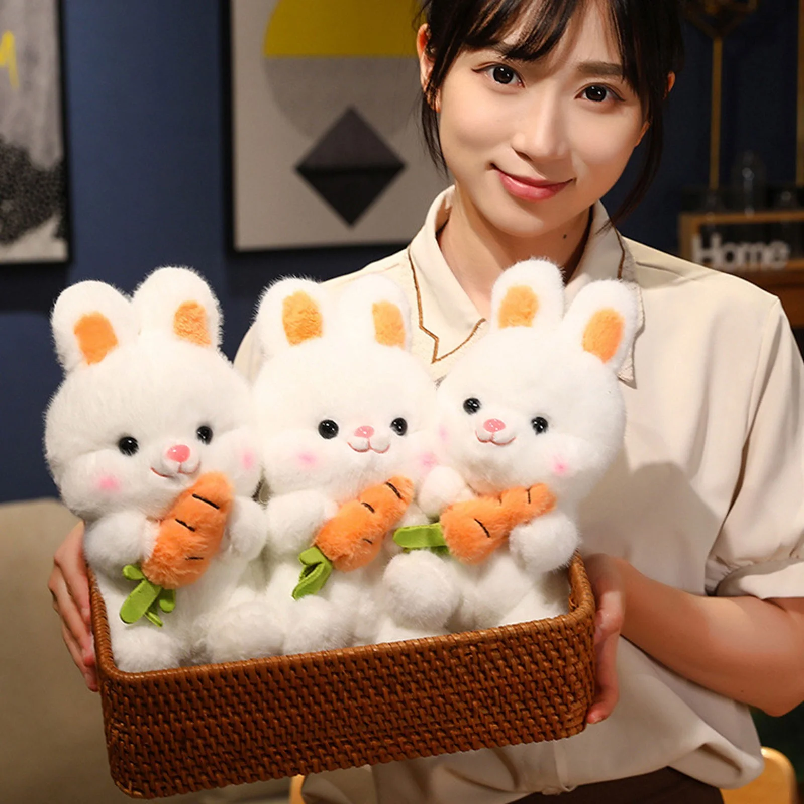Cute Bunny Plush Toys,Soft Hugging Rabbit Dolls