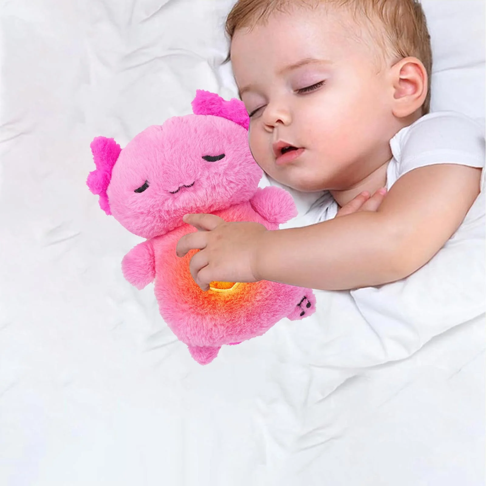 Baby Sound Machine Soothe Stuffed Plushie Toys,Cute Sensory Breathing Dolls