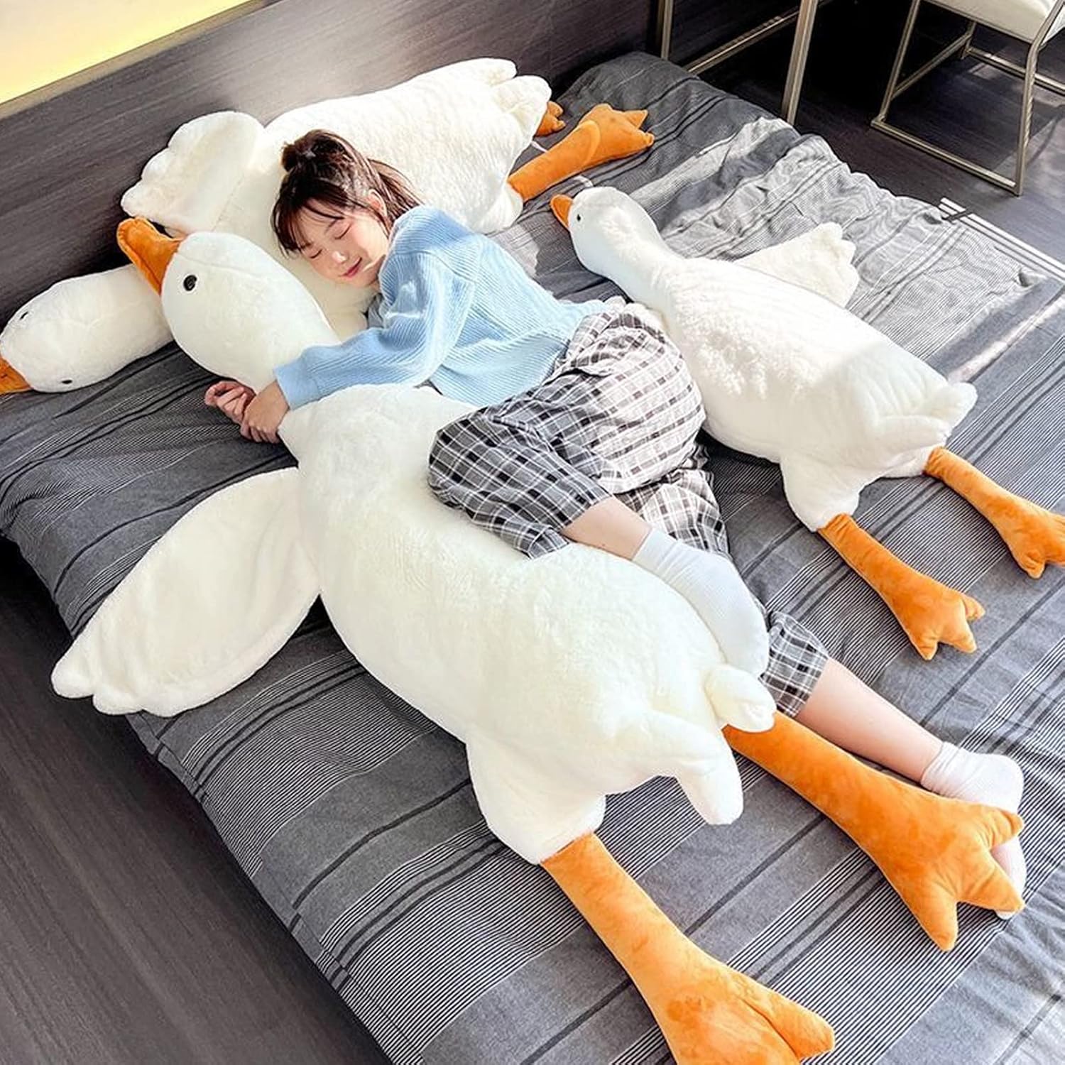 Swan Stuffed Animal, 35.43inch 5.5 lbs Weighted Stuffed Animals