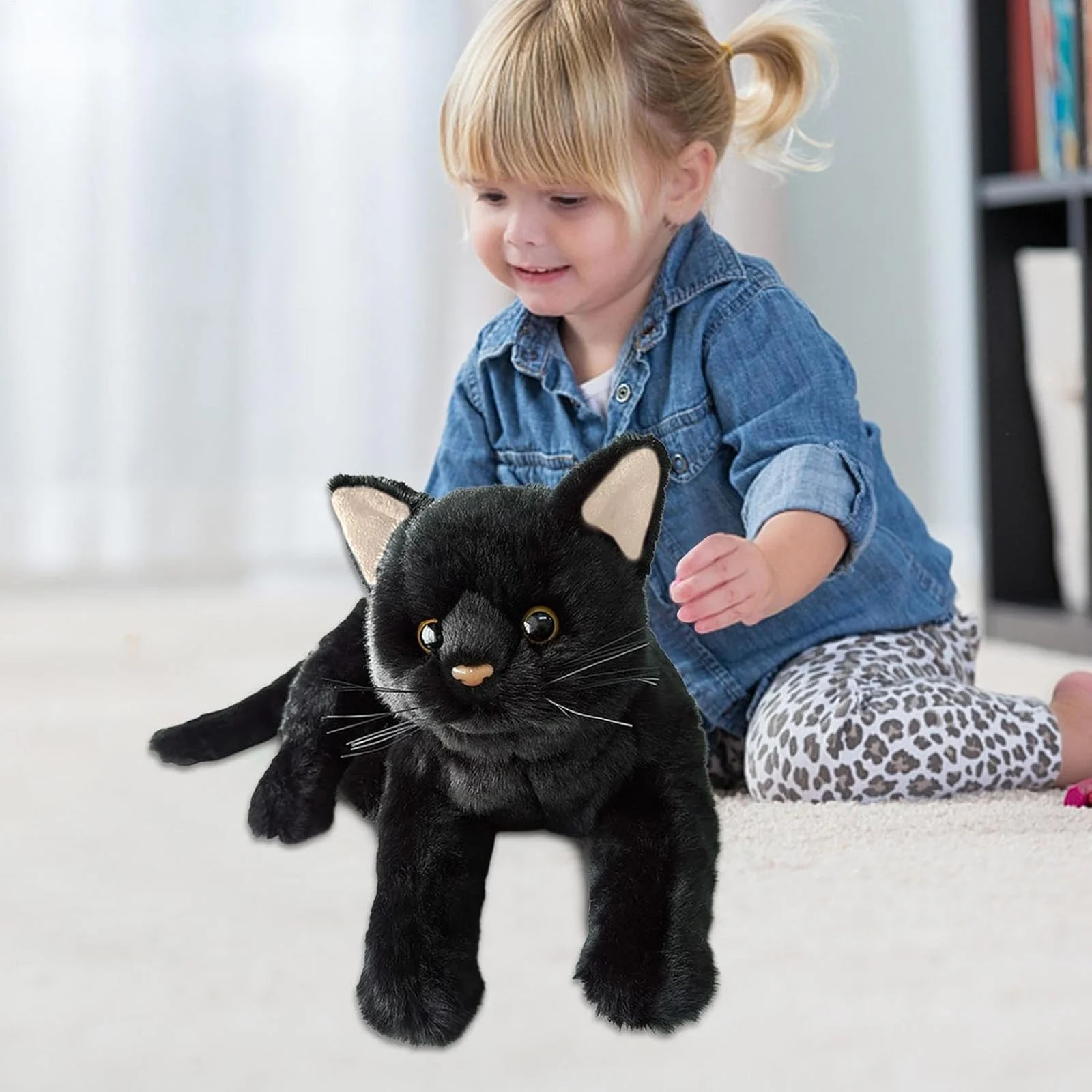 Black Cat Plush Toys,Soft Sensory Stuffed Dolls