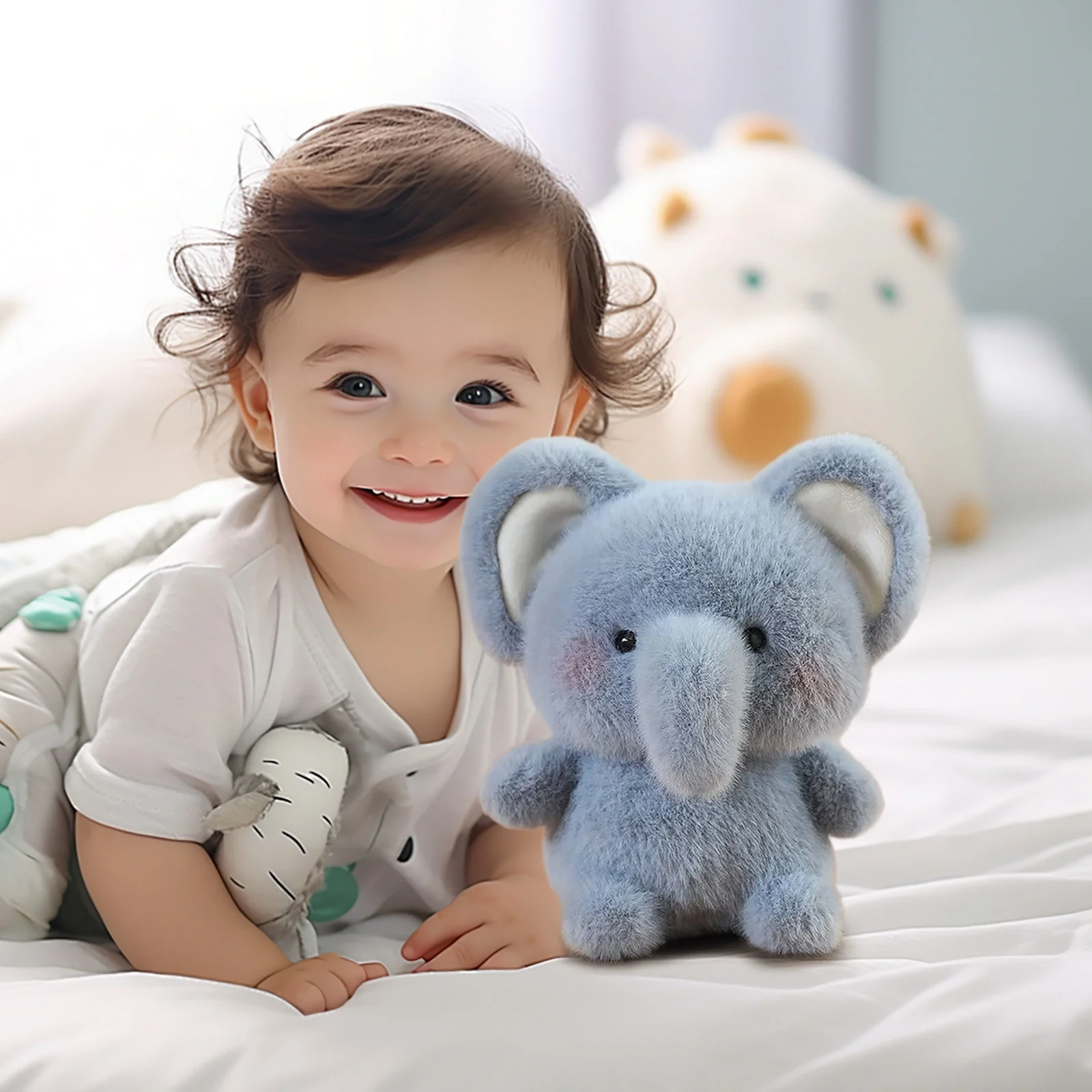Cute Little Elephant Stuffed Animal Toys,Adorable Plush Companion Dolls