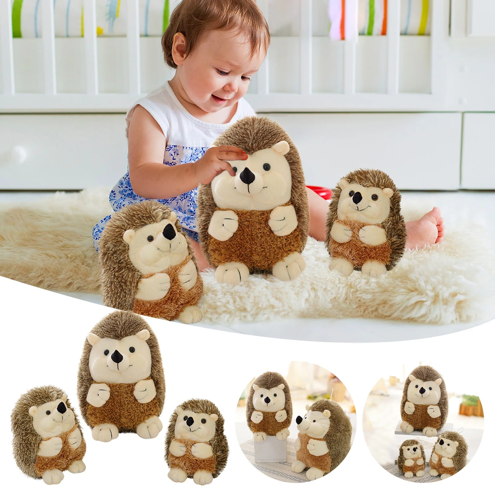 Hedgehog Stuffed Animal Plush Toy,Soft Adorable Chubby Hedgehog Dolls