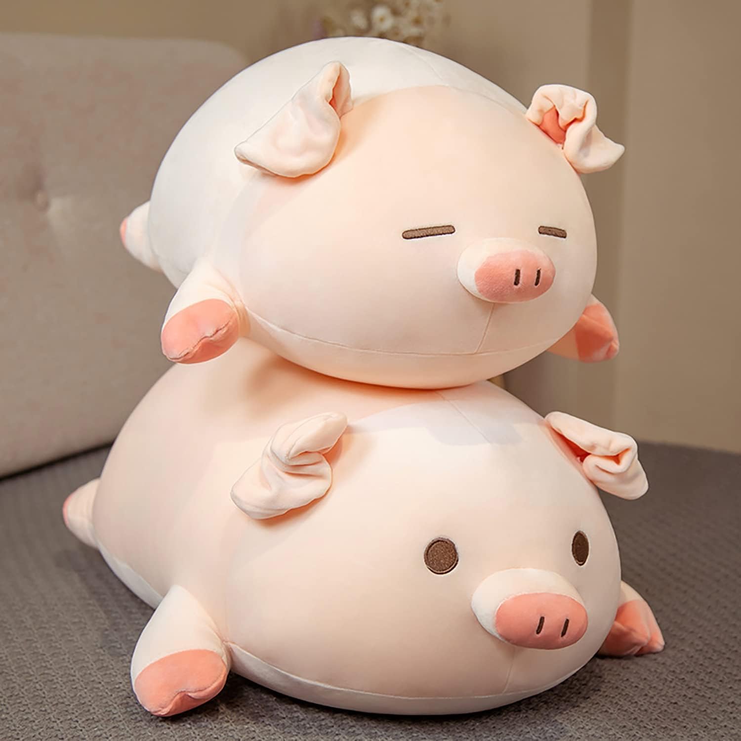 Soft Hugging Cute Pig Plush Pillow,20''Stuffed Animal Pillow Soft Fat Pig Plush Hugging Pillow