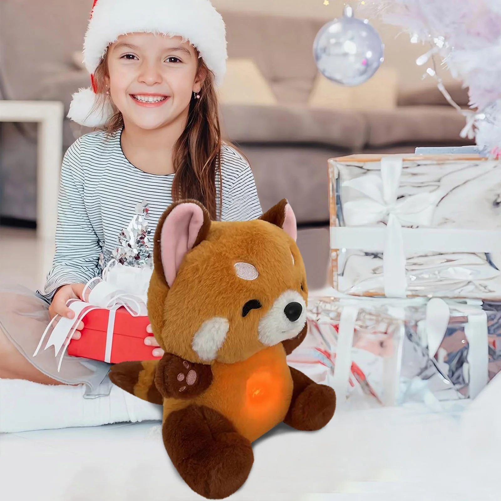 Raccoon Stuffed Animal - Breathing Companion Interactive Soft Plush Small Raccoon