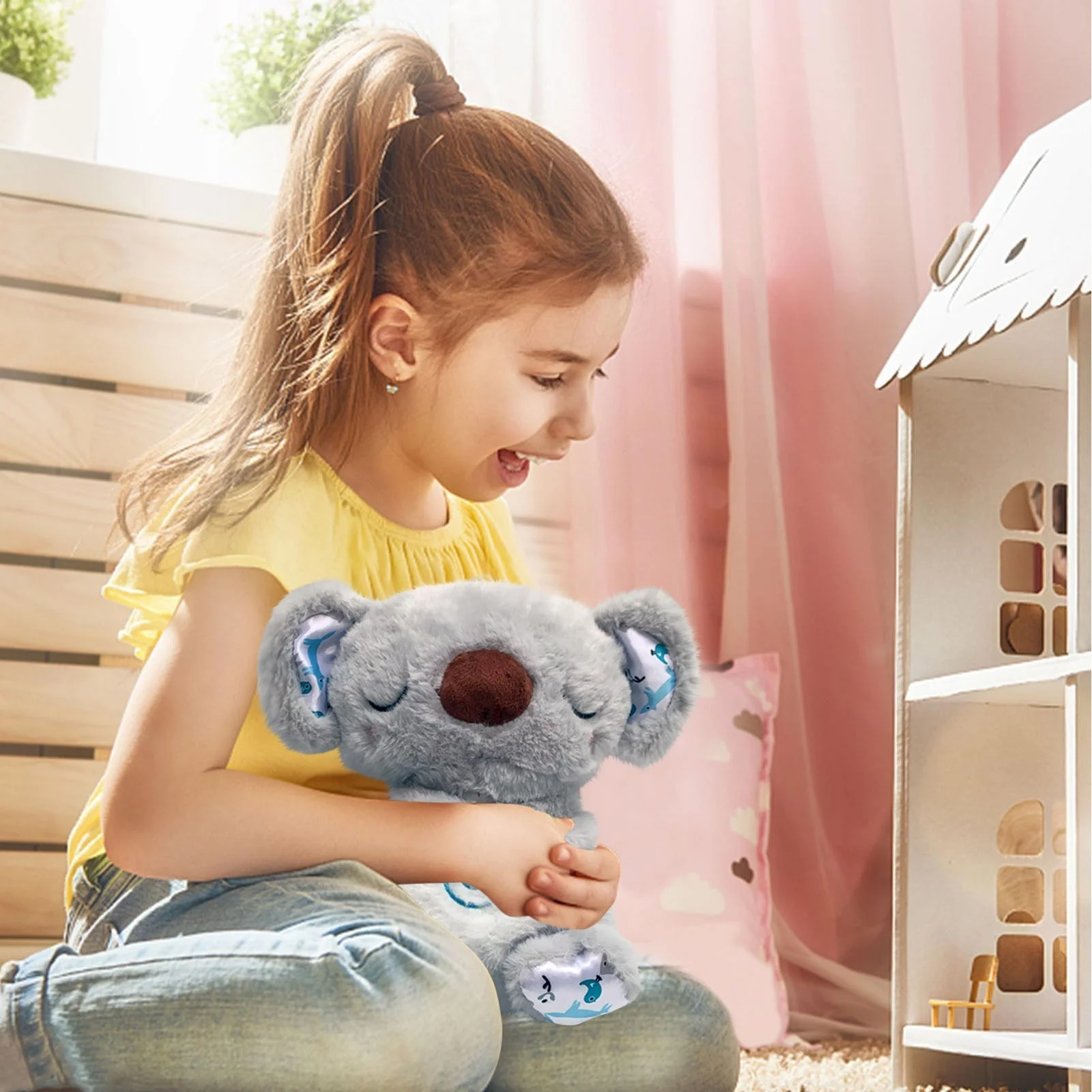 Cute Koala Plush Toys,Sound Machine Soothe Breathing Snuggle Koala Plush Dolls
