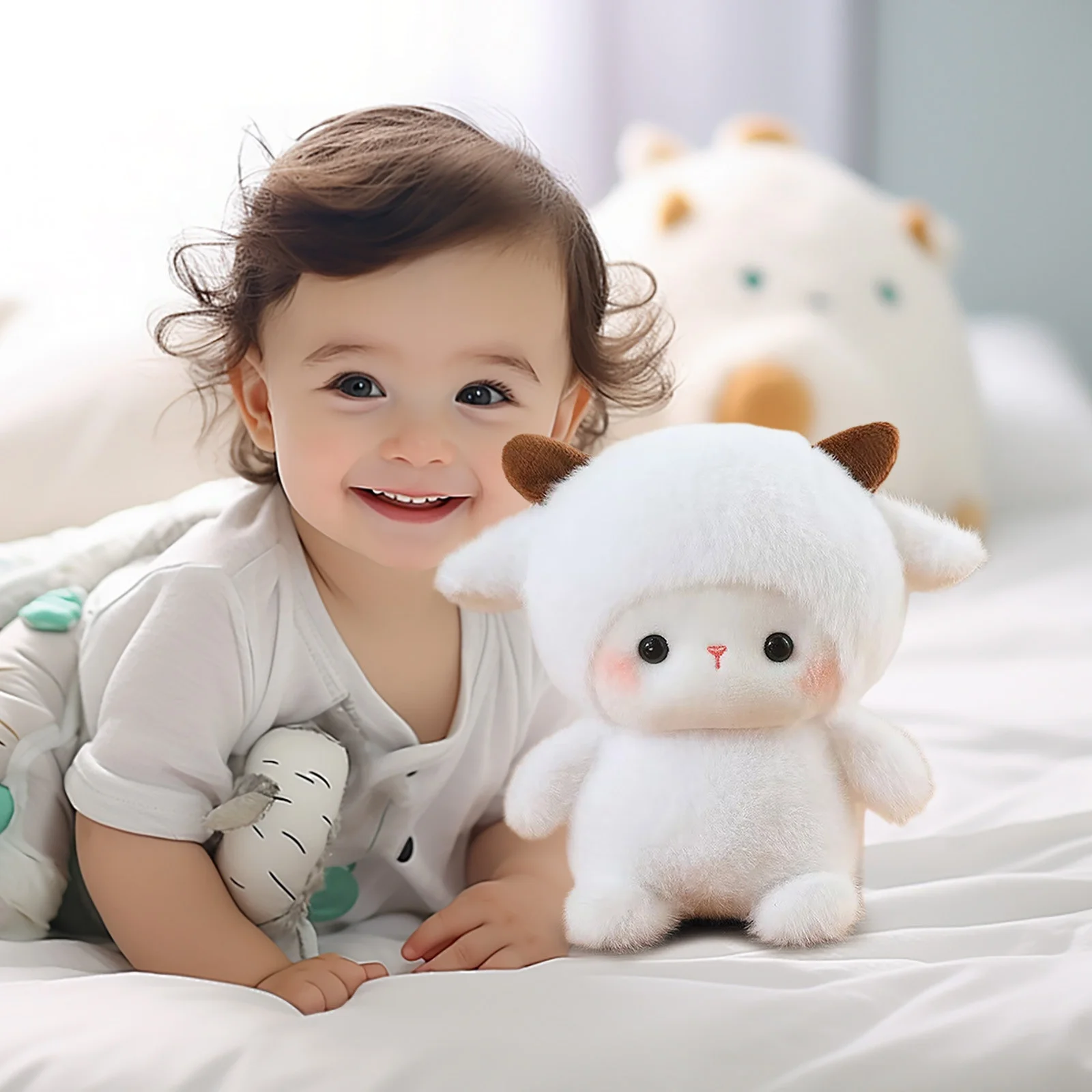 Cute Sheep Stuffed Animal Toys,Adorable Plush Companion Dolls