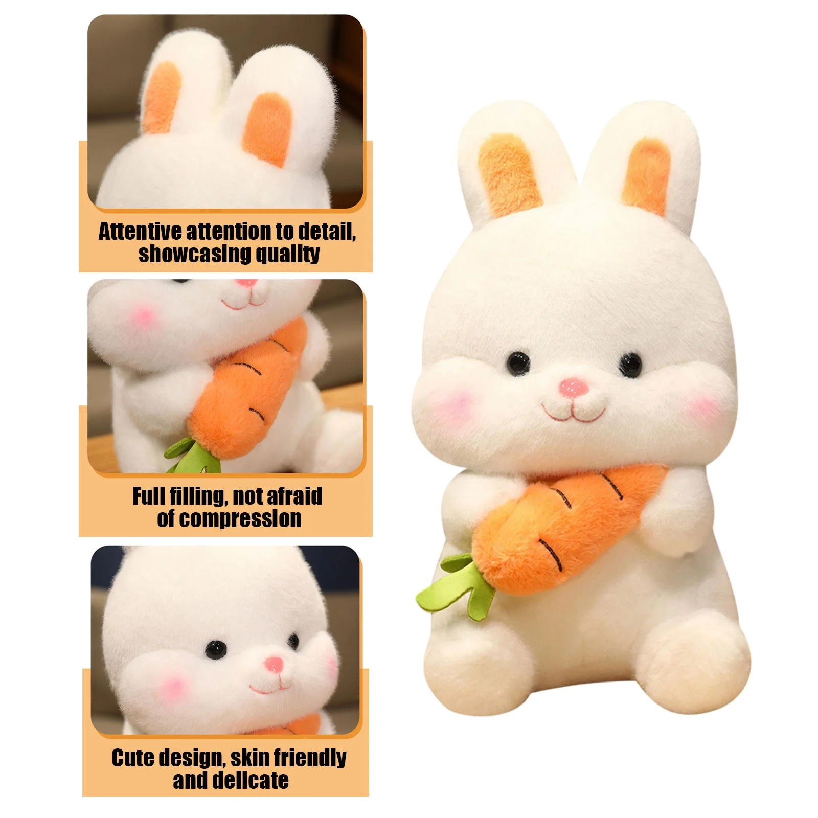 Cute Bunny Plush Toys,Soft Hugging Rabbit Dolls