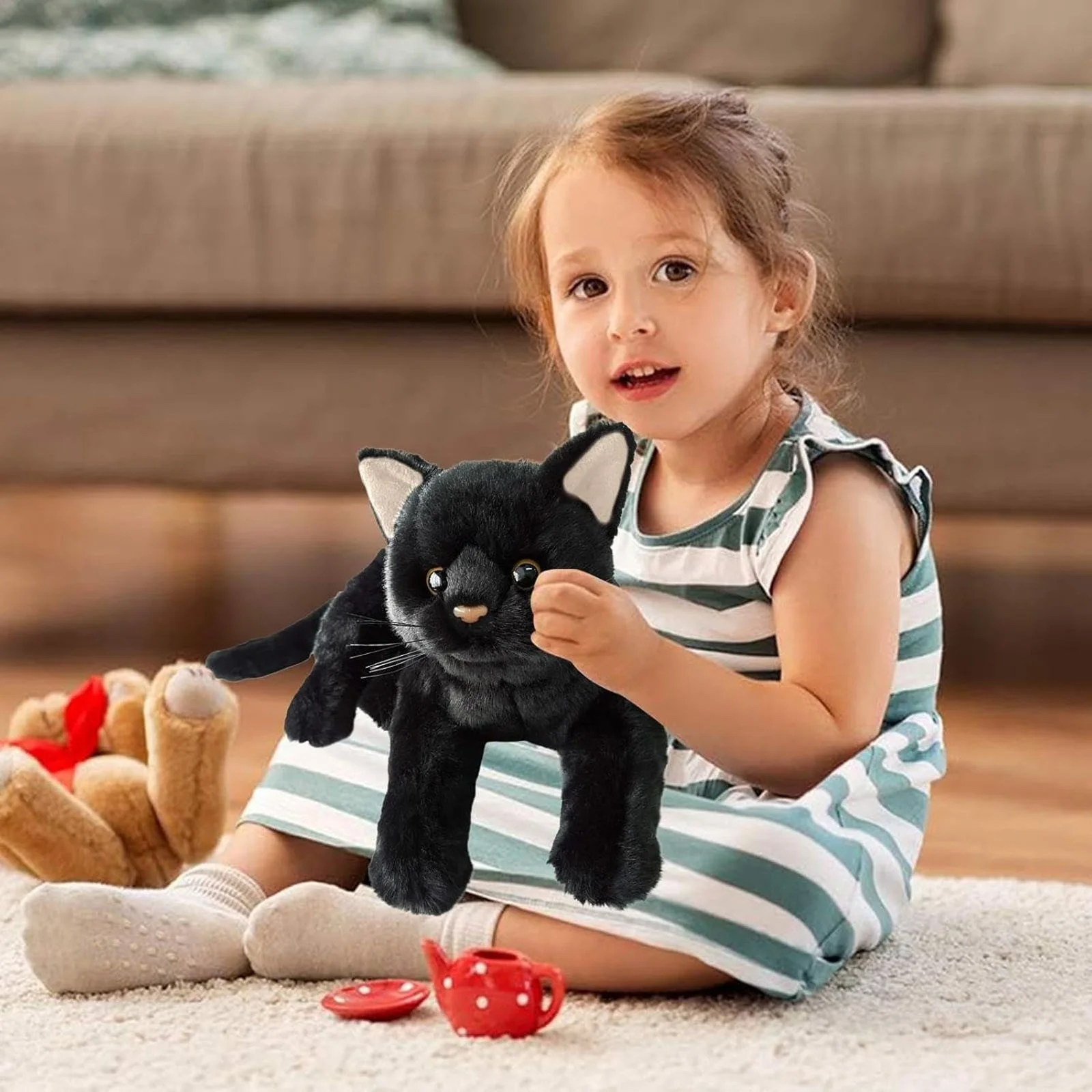 Black Cat Plush Toys,Soft Sensory Stuffed Dolls