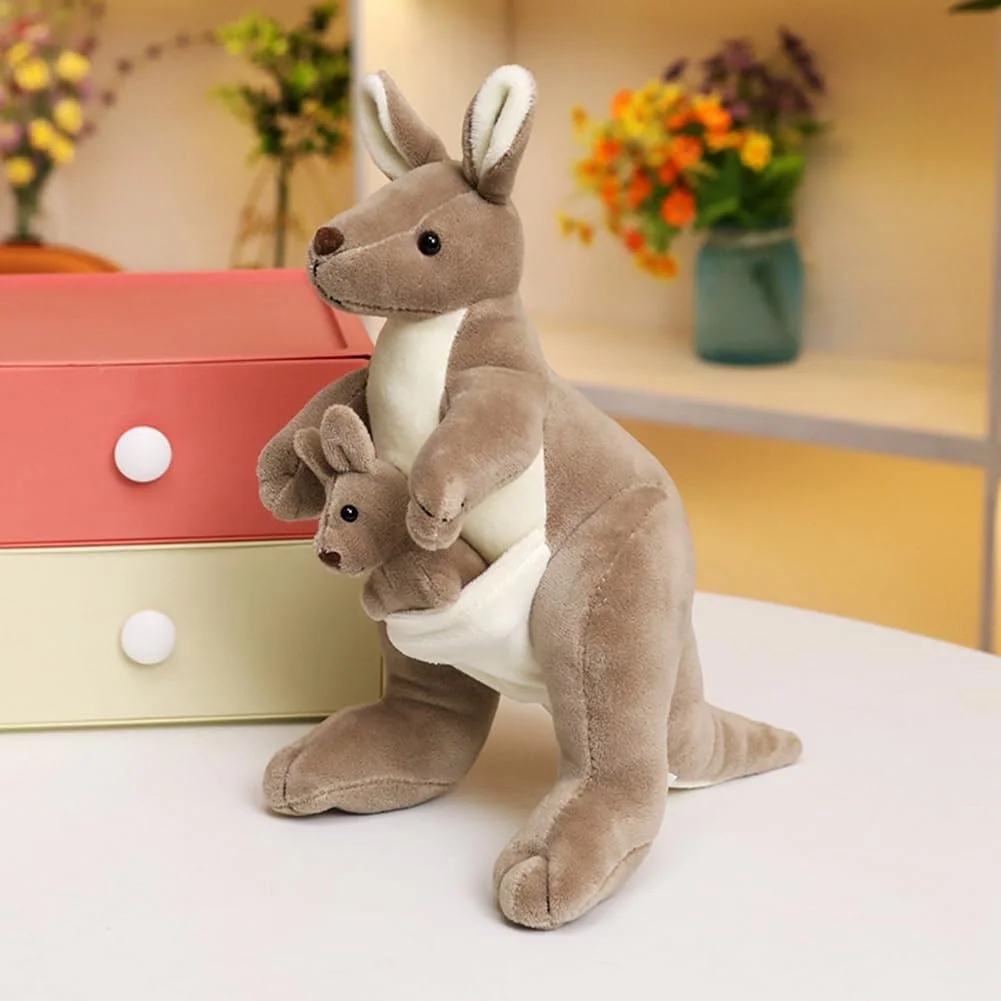 Kangaroo Stuffed Animal Toys with Joey in Pouch