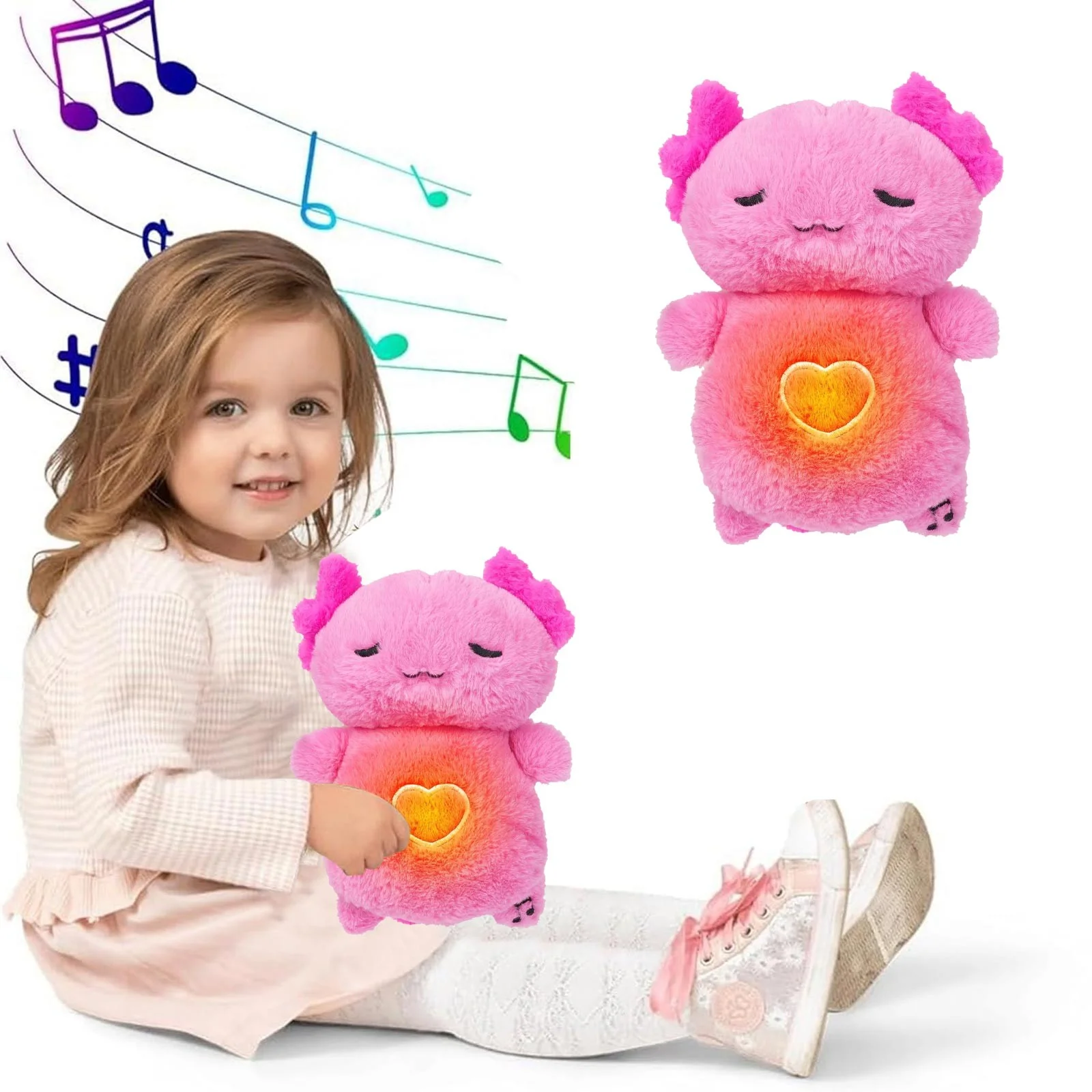 Baby Sound Machine Soothe Stuffed Plushie Toys,Cute Sensory Breathing Dolls