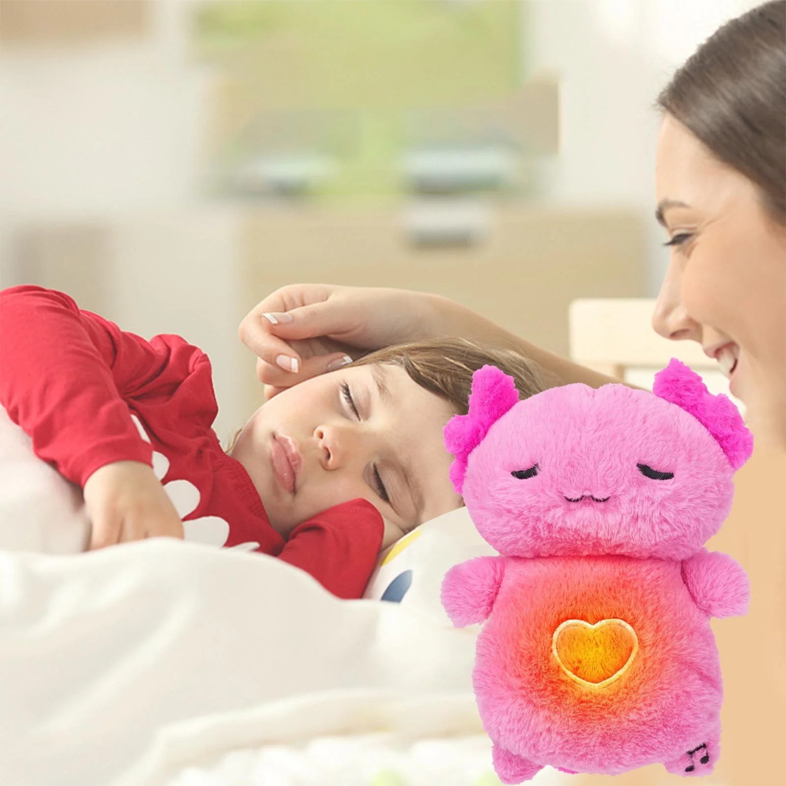 Baby Sound Machine Soothe Stuffed Plushie Toys,Cute Sensory Breathing Dolls